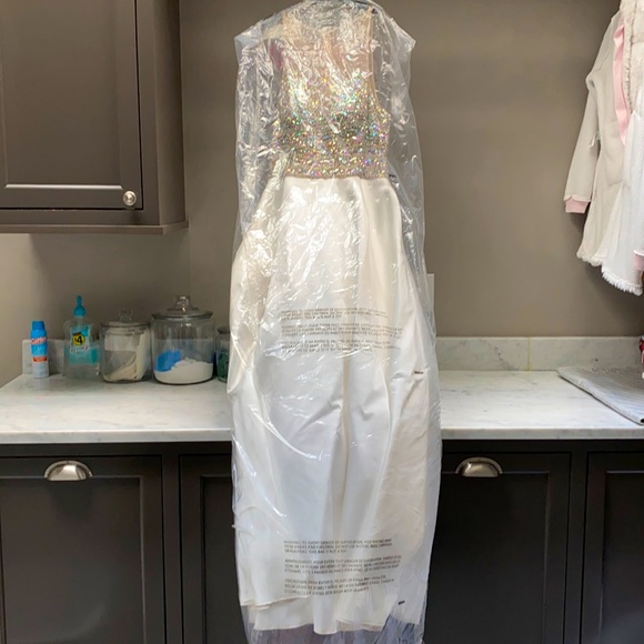 Jovani White Bedazzled Prom Dress